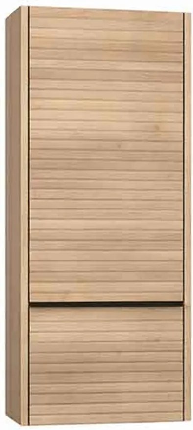 Dulap coloana mediu suspendat KolpaSan Orphia canelat 1 usa si 1 sertar 45x100 cm finisaj acacia