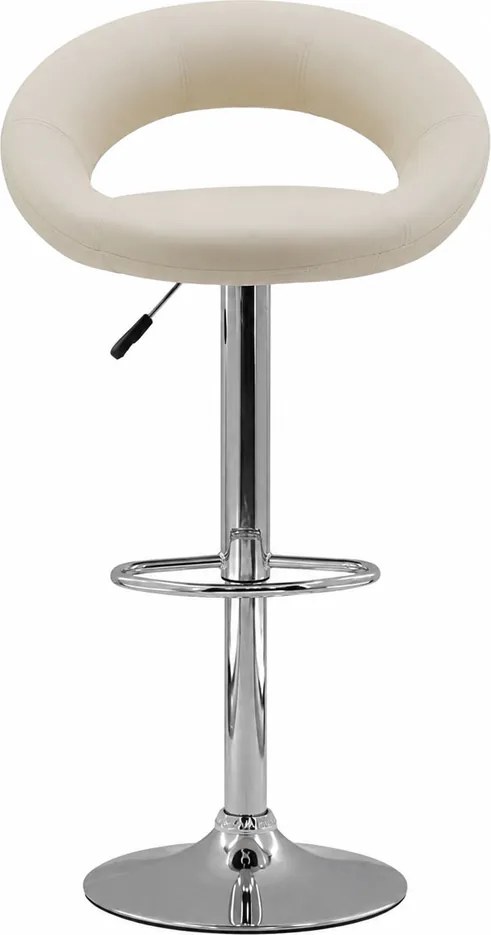 Scaun bar crem ABS 151 rotativ, din piele ecologica cu suport de picioare