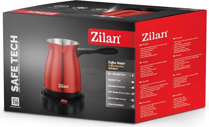 Ibric electric Zilan ZLN3627 Rosu, putere 800W, Capacitate 6 cesti
