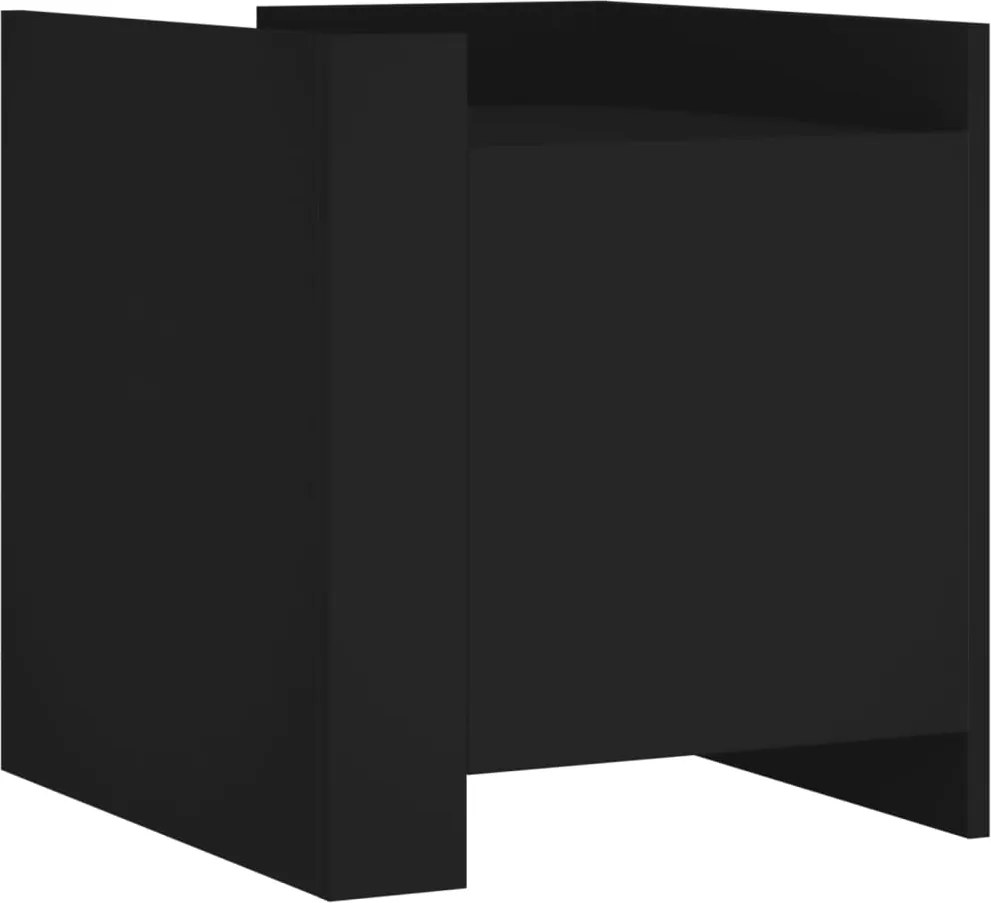 vidaXL Noptieră, negru, 45x50x50 cm, lemn prelucrat
