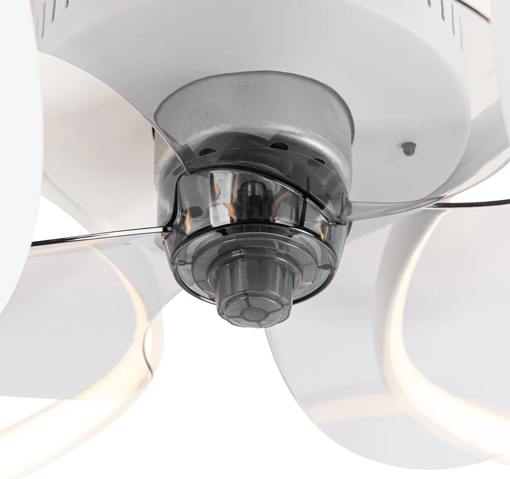 Ventilator de tavan alb 55cm incl. LED Dimmabil cu telecomandă - Mandy