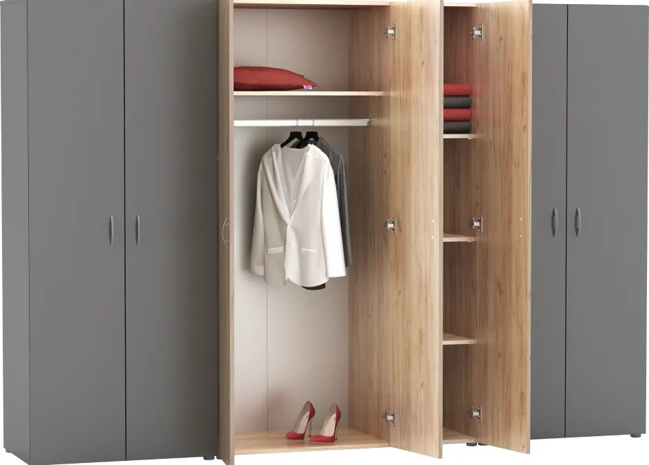 Dulap, cu trei uşi, stejar sonoma, RAMSA 3