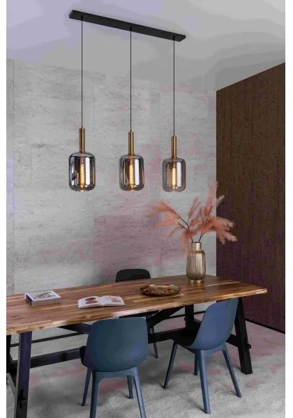 Lustră pe cablu Lucide 45494/03/65 JOANET 3xE27/40W/230V negru