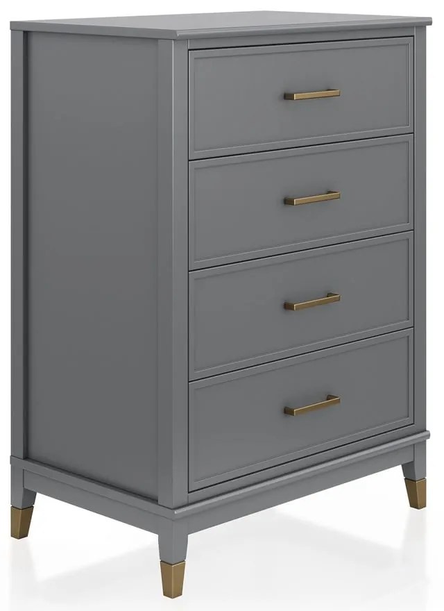 Comodă CosmoLiving by Cosmopolitan Westerleigh, 75 x 106 cm, gri