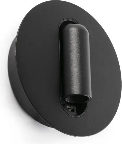 Aplica cu reader LED directionabil stil minimalist TIMIT USB C negru