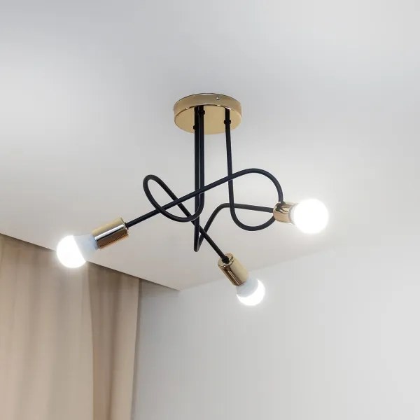 Lustră aplicată OXFORD 3xE27/15W/230V auriu/negru