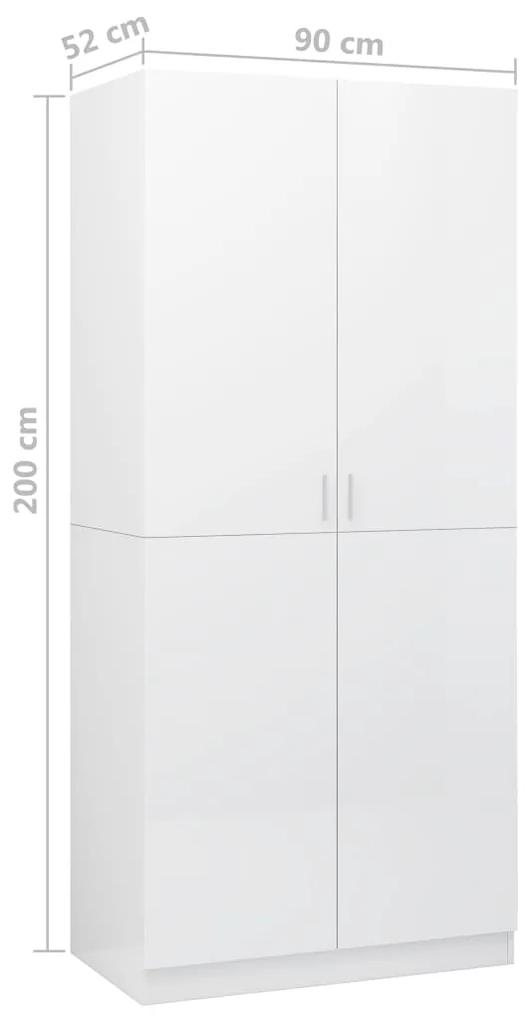 Sifonier, alb extralucios, 90x52x200 cm, PAL Alb foarte lucios, 1