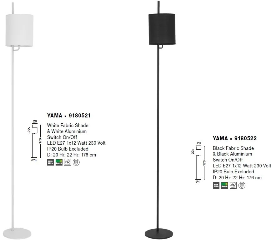 Lampadar / Lampa de podea moderna Yama alba NVL-9180521