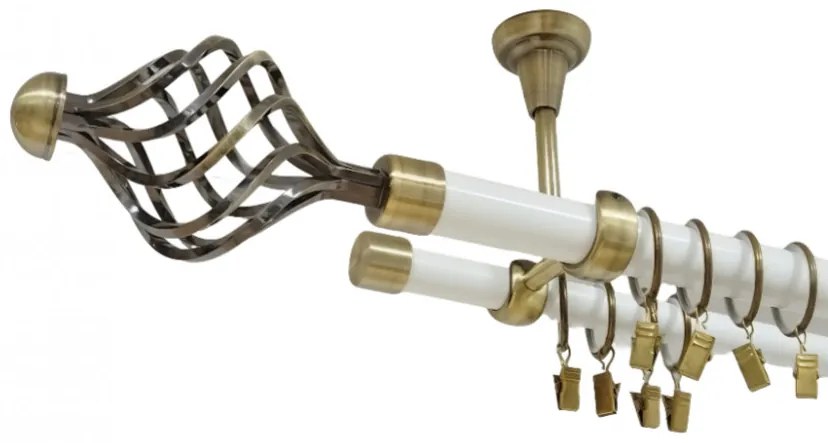 Galerie tavan NAVONA - 25/19 - alb/aur antic (Alege marime: 400 cm)
