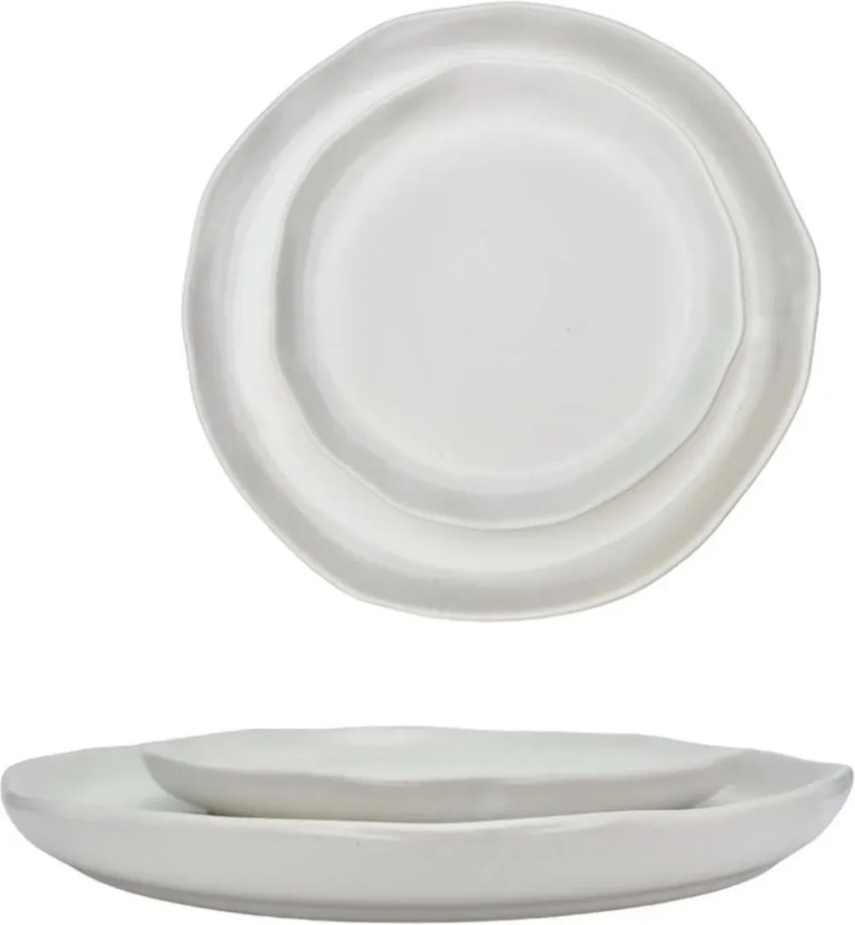 Farfurie Desert NOVUM alb mat Milk Foam 21cm (gresie ceramica glazurata manual)