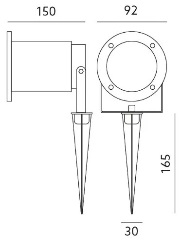 Corp de iluminat LED de exterior BLAKE 2 GU10/6W/230V IP65