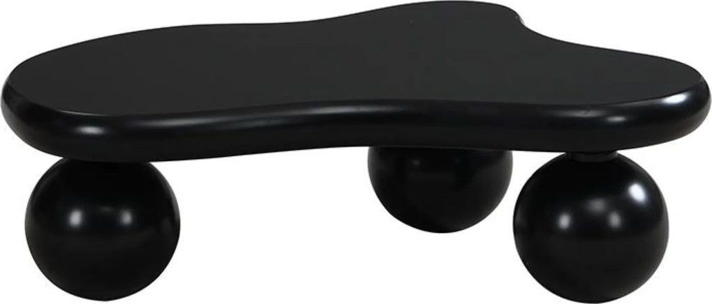 Masă de cafea în stil de nor, cu iluminare LED și design cu picioare rotunde, 95x62,5x32 cm, Negru