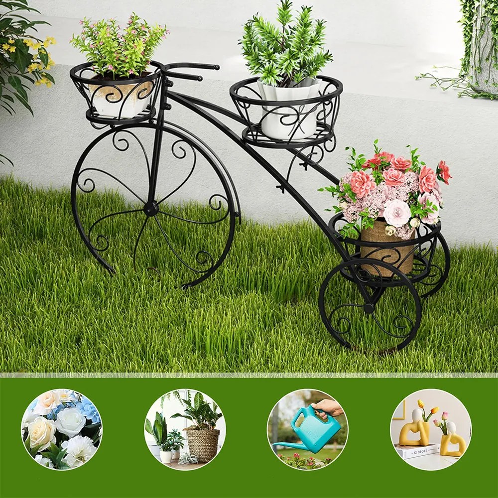 Suport metalic pentru flori pentru bicicletă