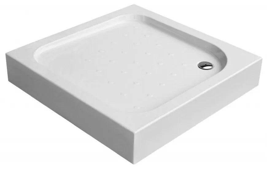 Cadita dus patrata 90x90 cm culoare alba Deante, Funkia 900x900 mm