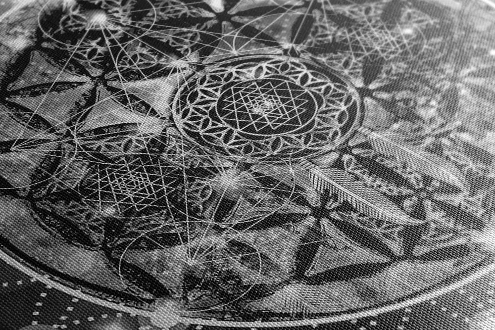 Tablou Mandala fascinantă alb-negru