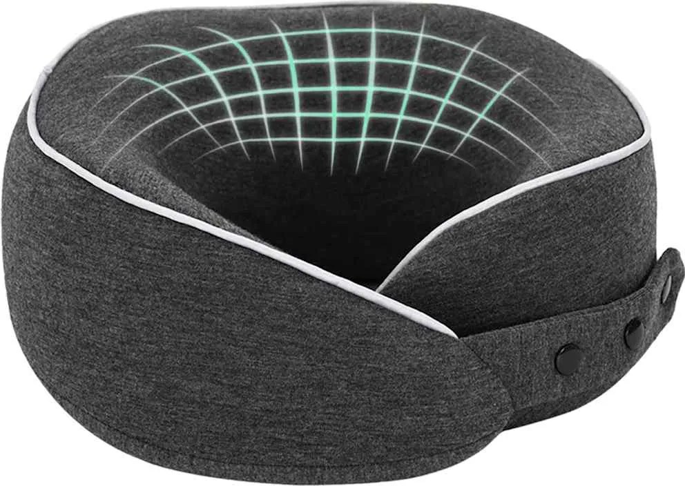 vidaXL Perna de gât pentru călătorie Gri închis 28 x 28 x 14 cm