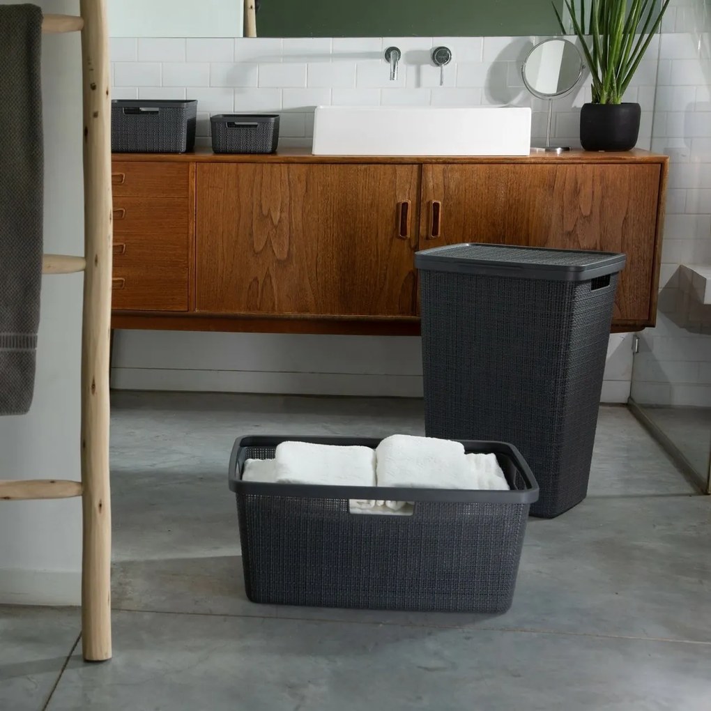 Curver Coș pentru rufe murdare Jute 58 l, griînchis