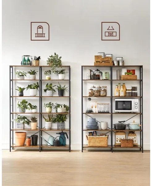 Bibliotecă NAVARO maro/negru