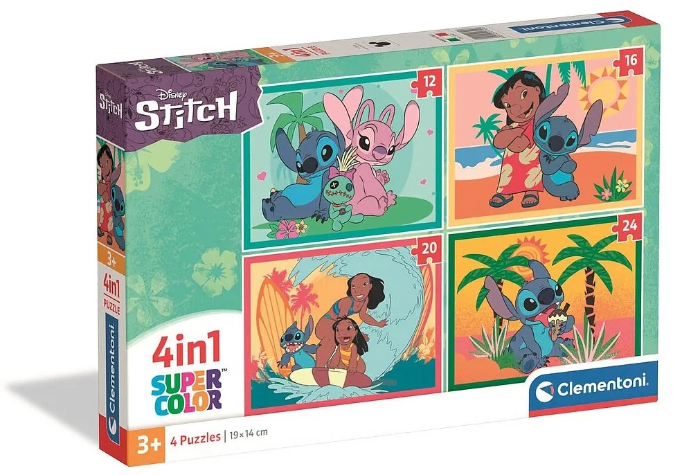 Disney Lilo și Stitch Puzzle Clementoni 4 în 1