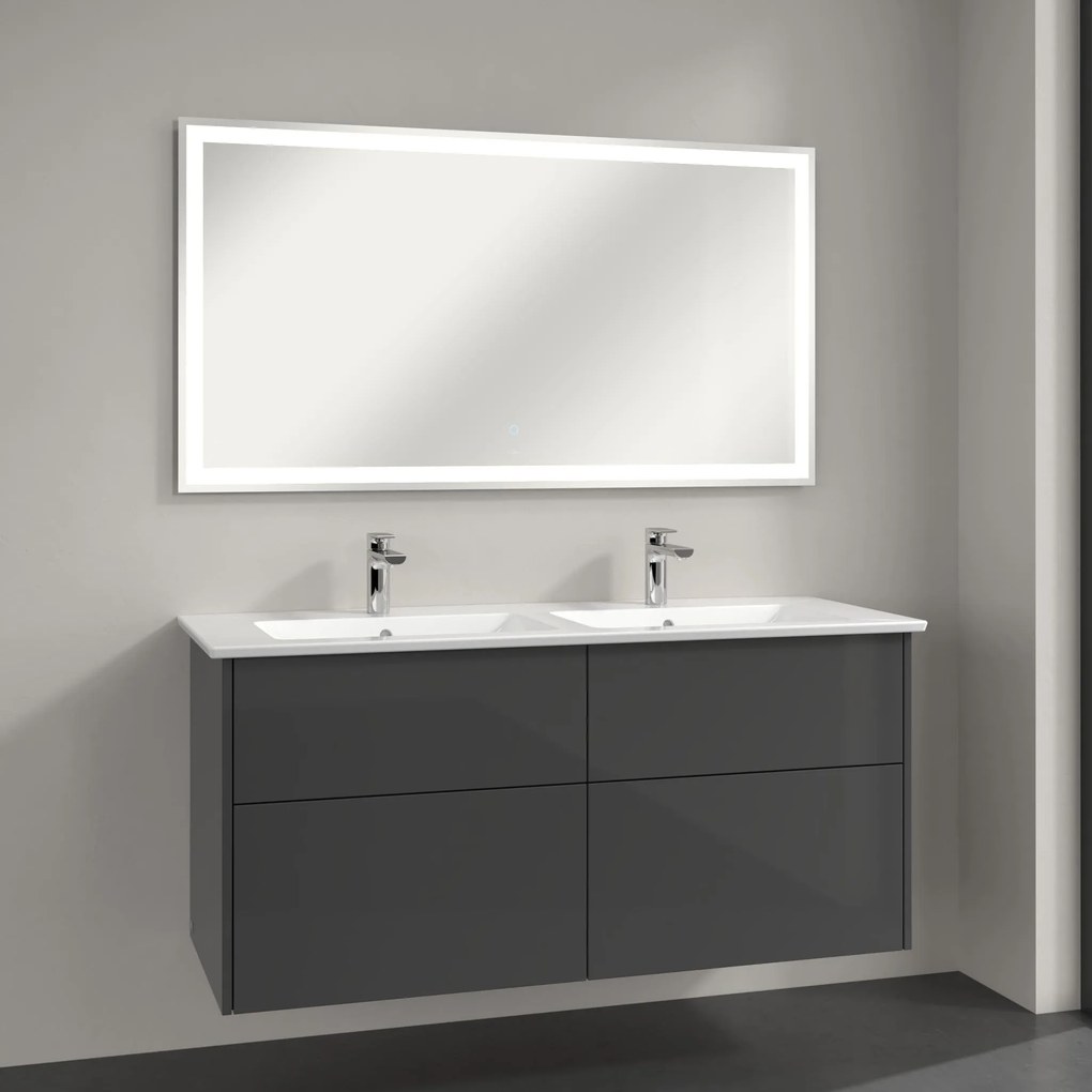 Villeroy &amp; Boch Finero lavoar cu dulap și oglindă 130 cm gri S00305FPR1