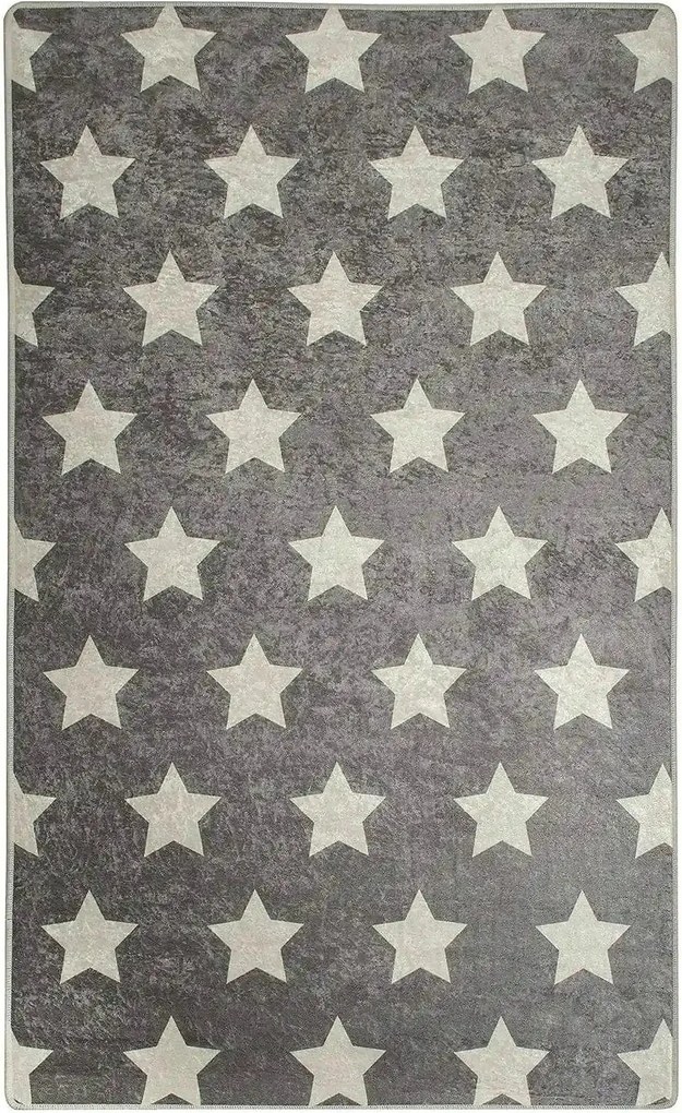 Covor YILDIZ, 140x190 cm, forma dreptunghiulara, stofa catifelata, gri