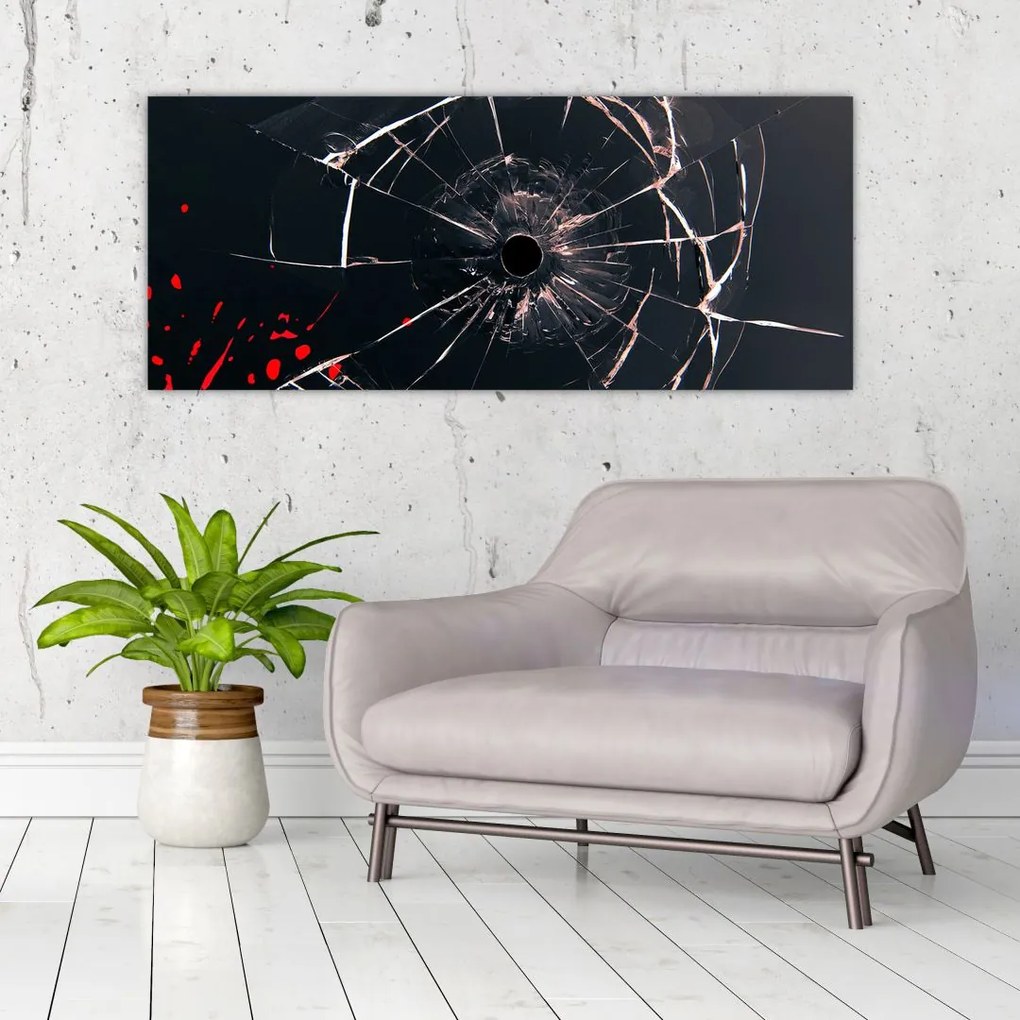 Tablou abstract - sticla spartă (120x50 cm)