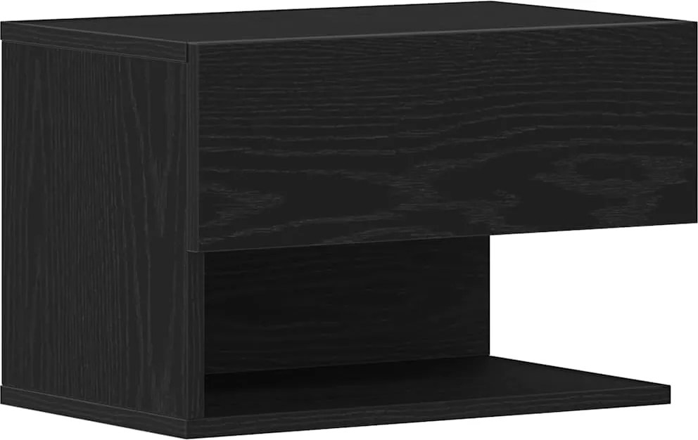 vidaXL Dulap de noapte Stejar Negru 46 x 30 x 30 cm Lemn compozit