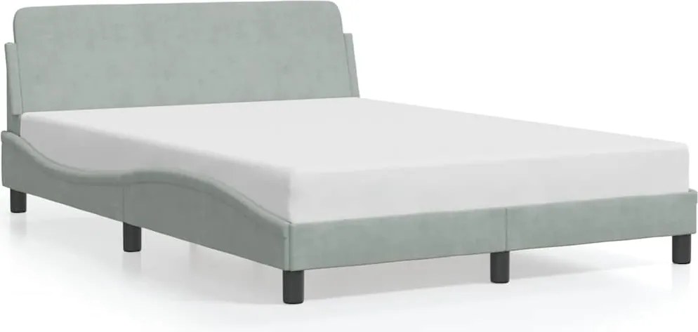 vidaXL Cadru de pat, Dover, gri deschis, 120x200 cm, catifea