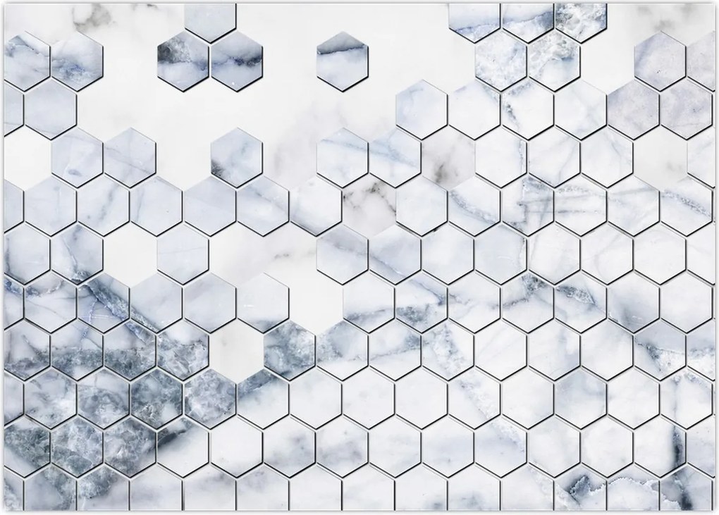 Tablou - Hexagoane marmură (70x50 cm)