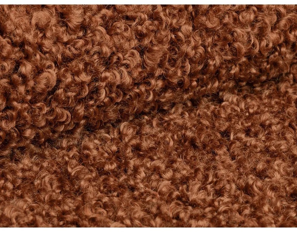 Taburet cărămiziu cu tapițerie din țesătură bouclé Dia – Micadoni