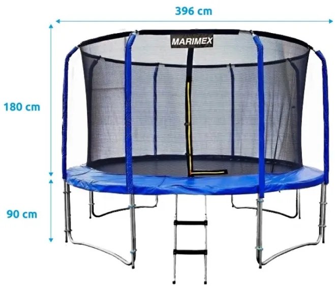 Marimex, Trambulină cu plasă de siguranță și scară, 396 cm