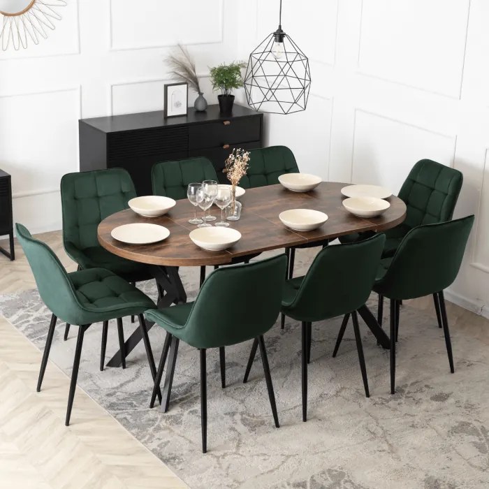 JAKS Masa rotundă extensibilă 80 - 160 cm stejar rustic Dorian