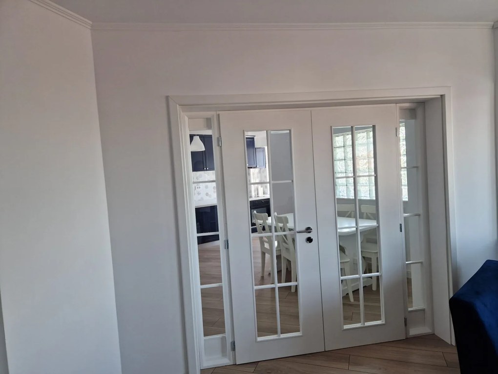 Usa de interior dubla cu pui   luminator lateral - VINTAGE 5.4 Clara, 260-350 mm, Stejar, Folie Decor