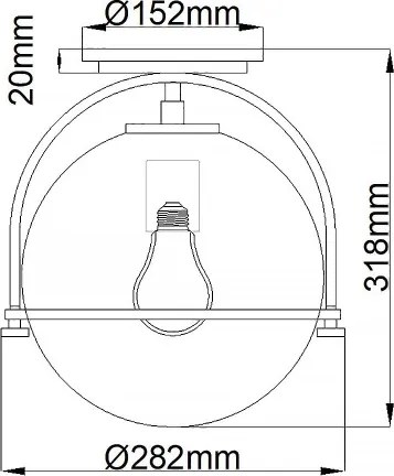 Quintiesse QN-SOMERSET-F-C-BK - Plafonieră SOMERSET 1xE27/60W/230V neagră