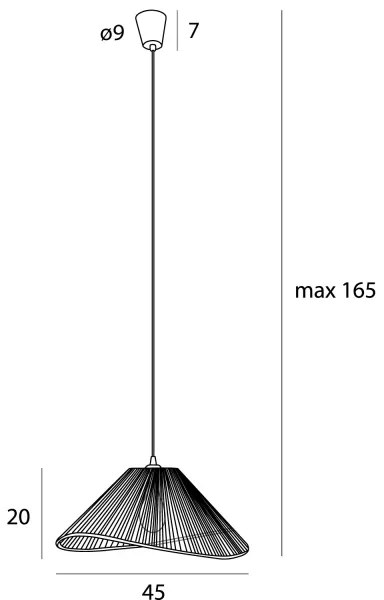 Lustră pe cablu MAXLIGHT P0579 AMALFI 1xE27/15W/230V d. 45 cm negru