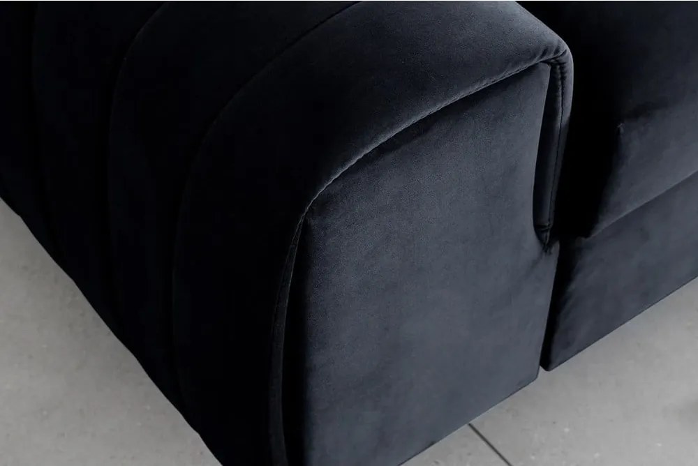 Canapea gri antracit extensibilă cu tapițerie din catifea 261 cm Laurence – ELTAP