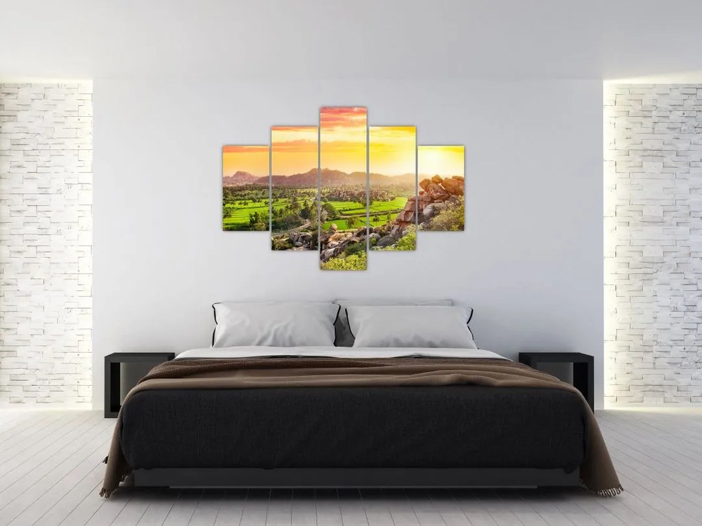 Tablou cu valea Hampi în India (150x105 cm)