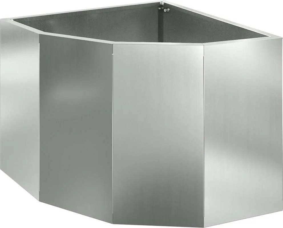 vidaXL Ghiveci de colț Argintiu 45 x 45 x 35 cm Oțel galvanizat