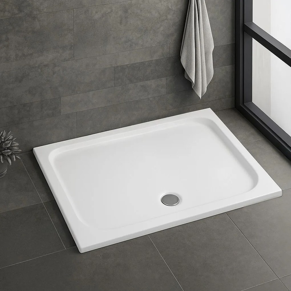 Cada pentru dus din acril Rea Belmond White 90x120