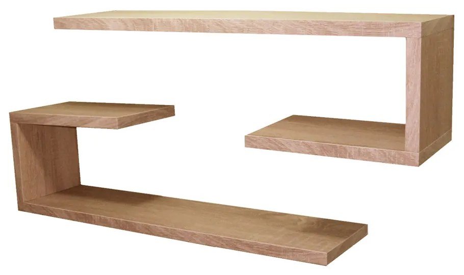 Set 2 rafturi, Stejar Sonoma 60x15x18 cm
