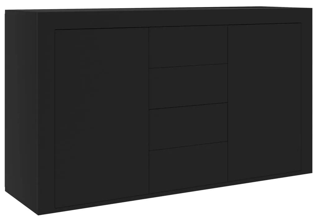 Servantă, negru, 120 x 36 x 69 cm, pal