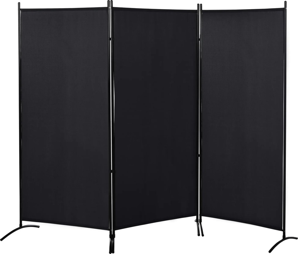 HOMCOM Paravan interior cu 3 panouri, separeu pliabil pentru spatii din metal si poliester, 253x50x182cm, bej | Aosom Romania