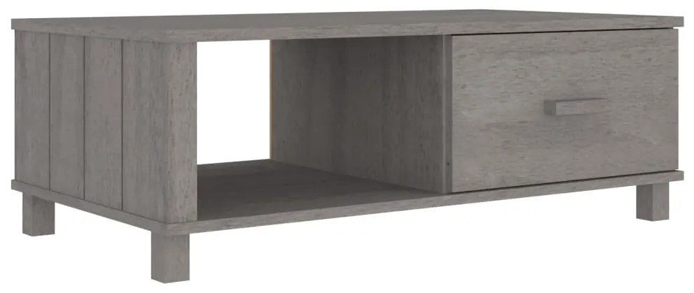 340455 vidaXL Masă cafea „HAMAR”, gri deschis, 100x55x35 cm, lemn masiv pin