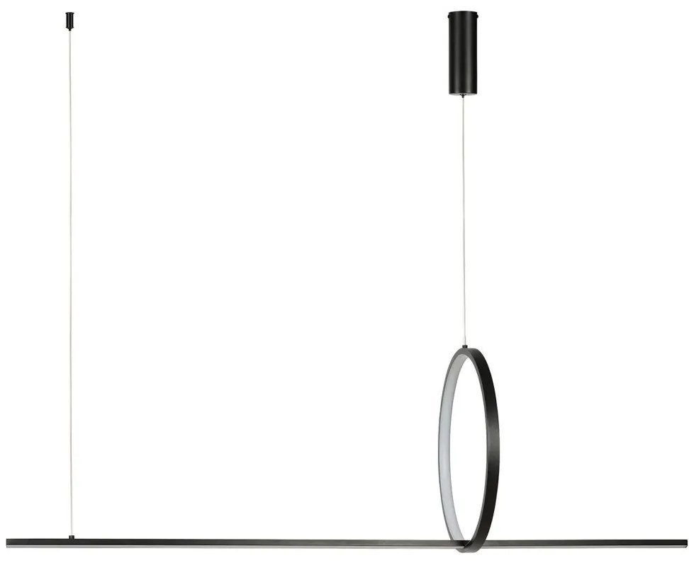 Lustra moderna neagra LED PELLE 3-STEP DIMM