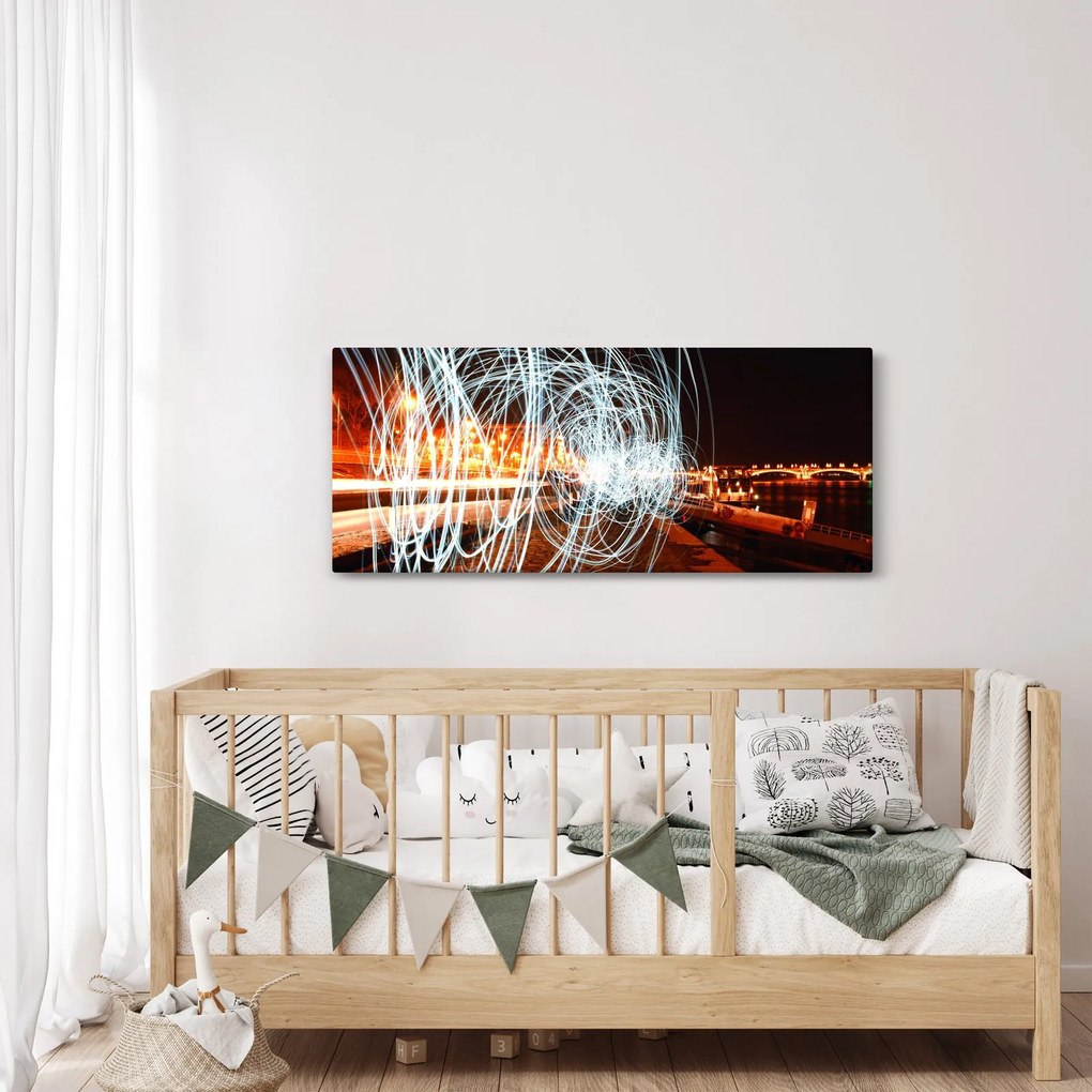 Tablou cu valuri de lumini (120x50 cm)