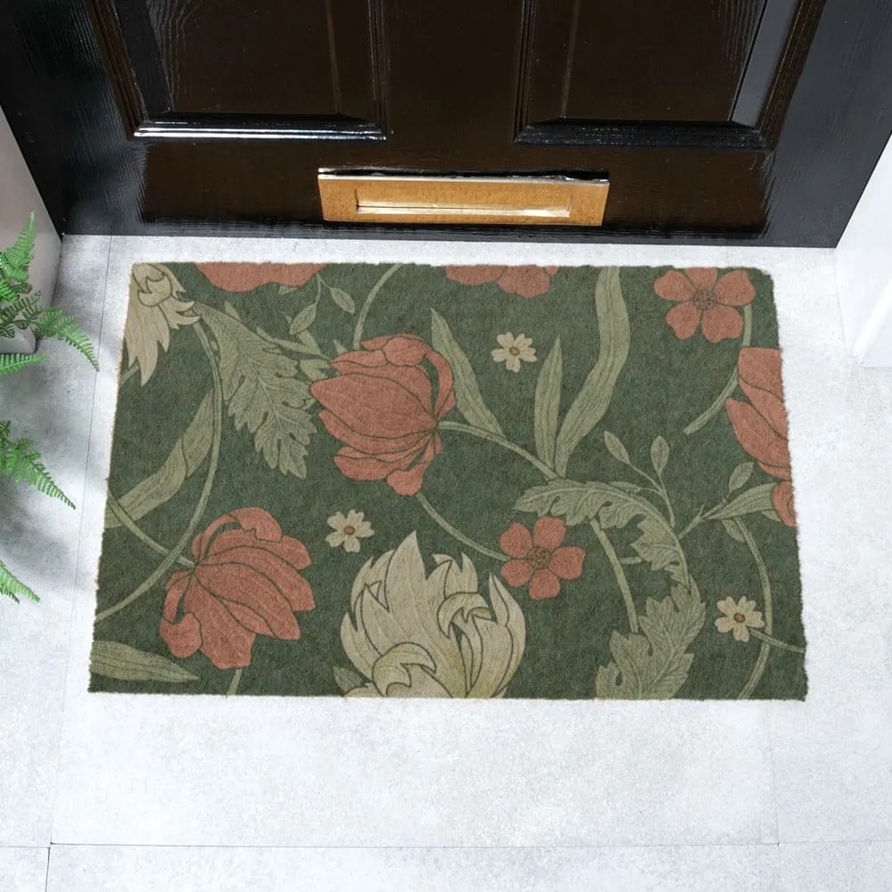 Covoraș de intrare din fibre de nucă de cocos 60x90 cm William Morris Rose – Artsy Doormats