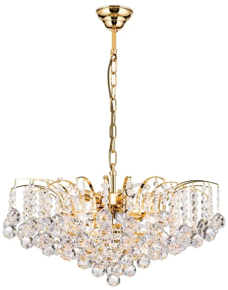 Candelabru cristal Asfour design lux KRISTALL KLASSISCH 9L gold/clear
