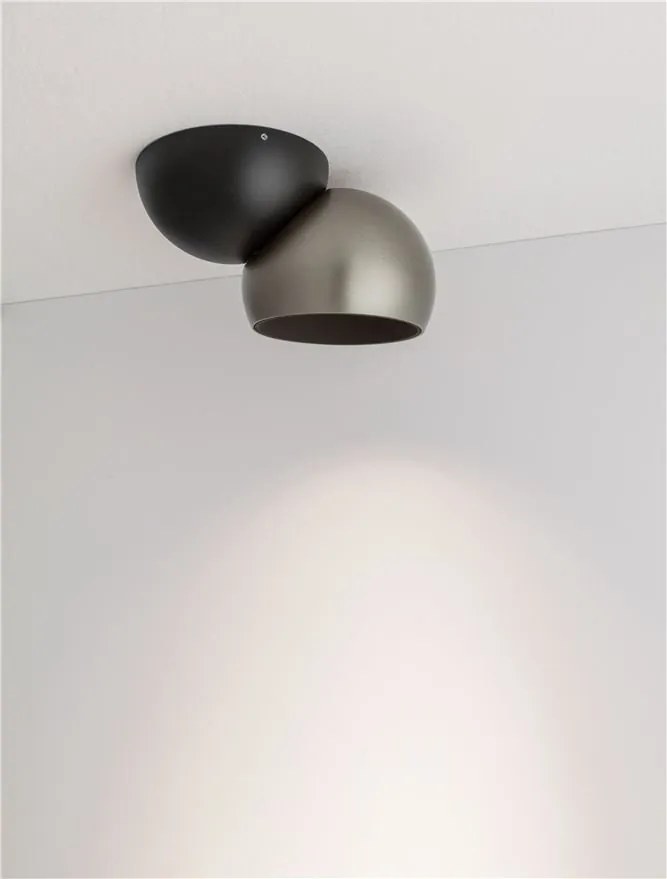 Spot LED aplicat aluminiu LUSA negru/nickel