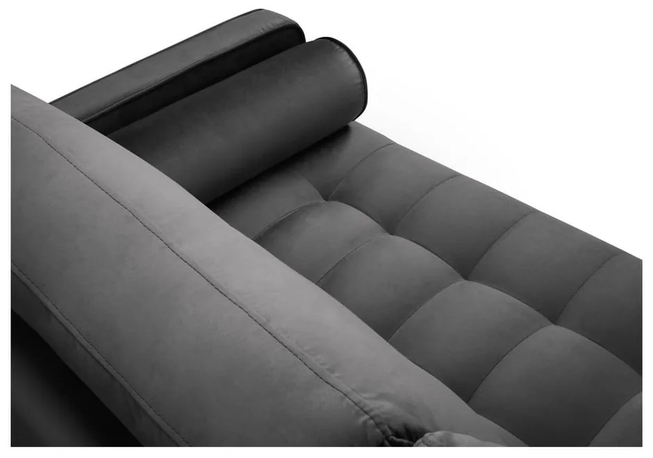 Canapea din catifea Milo Casa Santo, 219 cm, gri închis