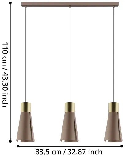 Lustră LED pe cablu LOSALOMAS 3xGU10/4,5W/230V Eglo 98839